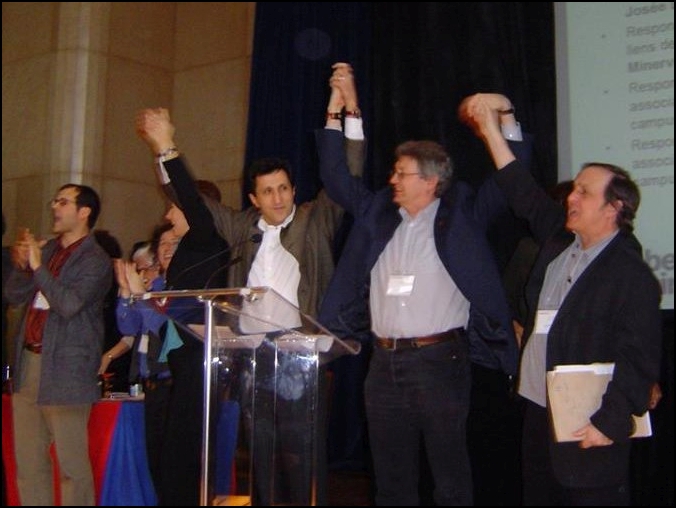 Fondation de QS, avec le regretté François Cyr, Amir Khadir, Françoise David et Alexa Conradi (photo de provenance inconnue)